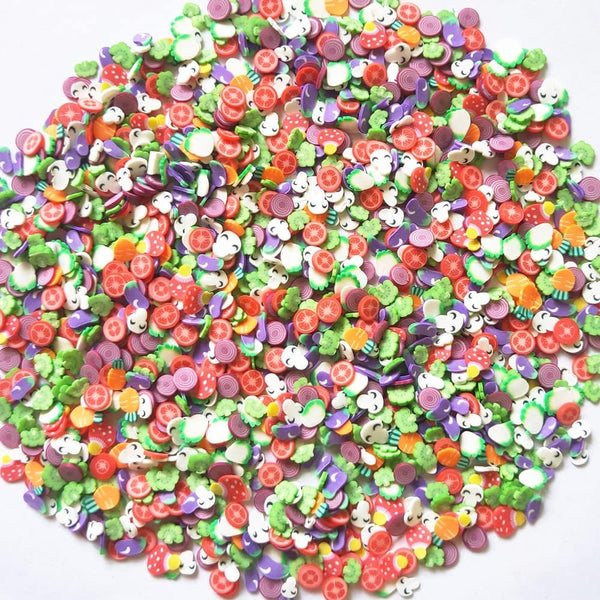 40G Mini Nail Art Fimo Slices Design Slime Charms Supplies Polymer Slices Clay Slices DIY Nail Art Slices (Vegetables)