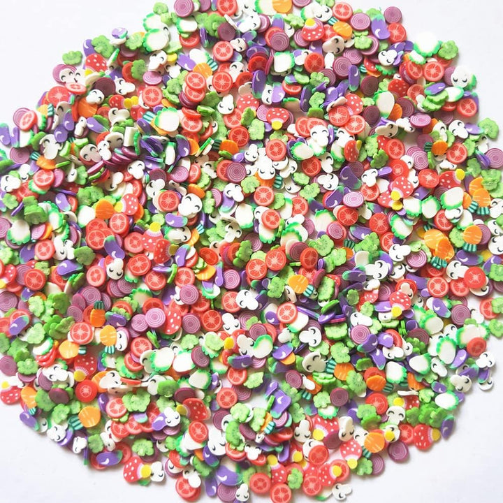 40G Mini Nail Art Fimo Slices Design Slime Charms Supplies Polymer Slices Clay Slices DIY Nail Art Slices (Vegetables)