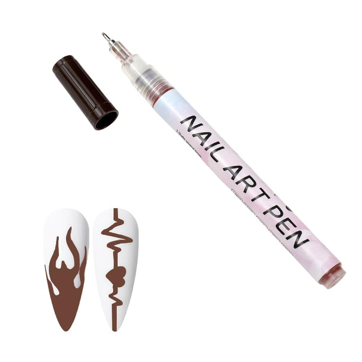 Nail Polish Pens Quick Dry, 1 PCS Nail Art Pen, Nail Art Markers, Acrylic Paint Pens, Nail Pencil, DIY Drawing Painting Liner Pen, Nail Design for Nails DIY French Manicure (White)