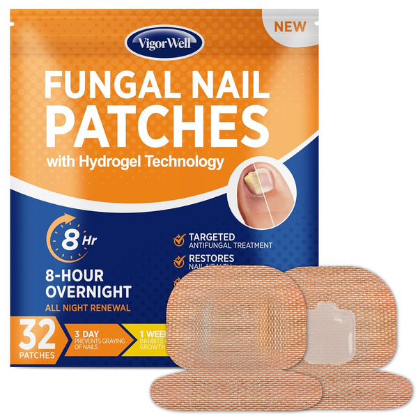 Toenail Fungus Treatment Extra Strength - (Medium) 32 Nighttime Hydrogel Patches for Overnight Toenail Repair - Visible Results in 8 Hours - Fungal Nail Patches for Toenail Fungus Relief