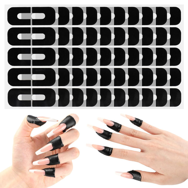 100PCS Nail Polish Protector, Gel Nail Sticker, Peel off Barrier, UV Finger Protection, Skin Cuticle Protector Tape, U-Shaped French Tip Nail Art Accessories DIY
