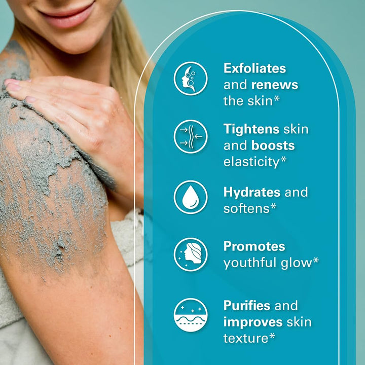 Exfoliating Charcoal Scrub with Collagen & Stem Cells – Salt Scrub for Body Toning, Cellulite, Armpit Detox, and Skin Smoothing for Face, Feet, and Body by .