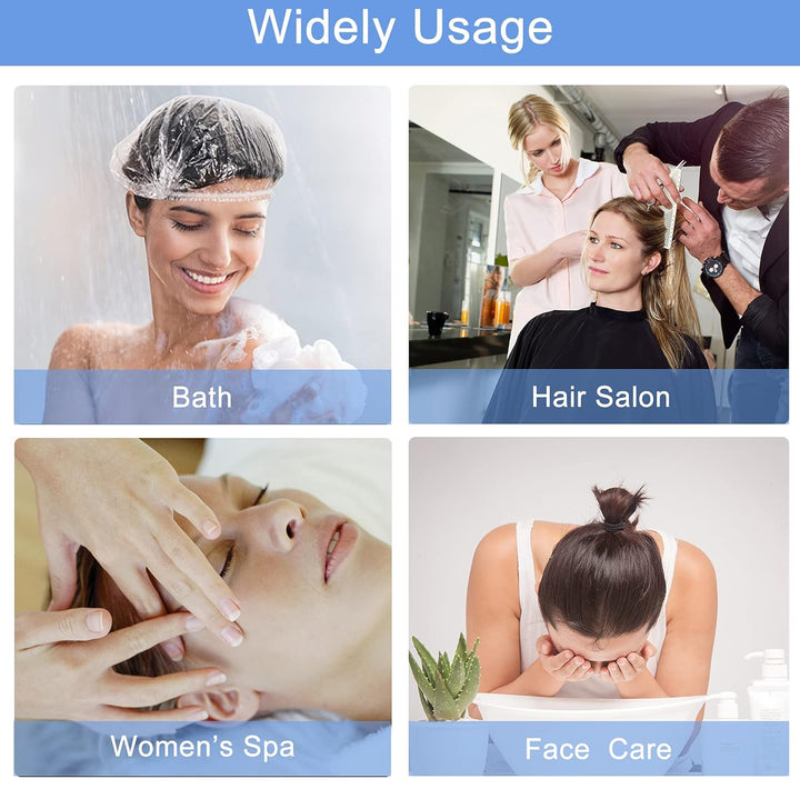150 PCS Upgrade Disposable Shower Caps.  Waterproof Hair Bath Caps. Thickening Shower Cap for Women Kids Girls. Hotel and Hair Salon. Travel Spa. Home Use Beauty Salon