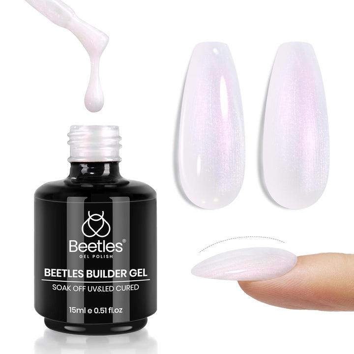 Beetles Builder Gel for Nails-Cover Nude Translucent 7 in 1 Nail Thickening Strengthening Building Apex for Beginner DIY Salon at Home,Natural Nude Builder Nail Gel, UV & LED Lamp Cured Needed