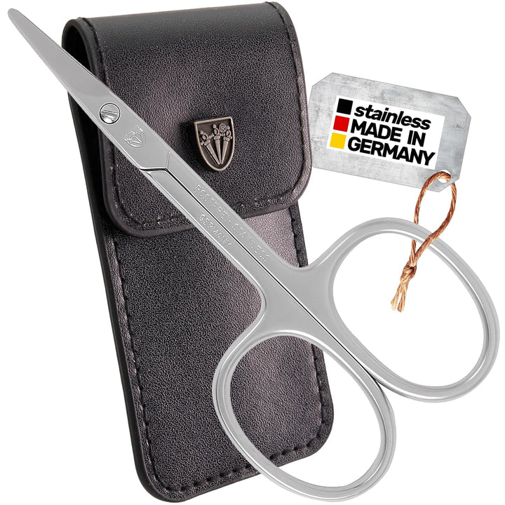 - Brand Quality STAINLESS STEEL INOX CURVED CUTICLE SCISSORS (1 PIECE) with Case for Manicure Pedicure - Nail Care by 3 Swords - Made in Germany