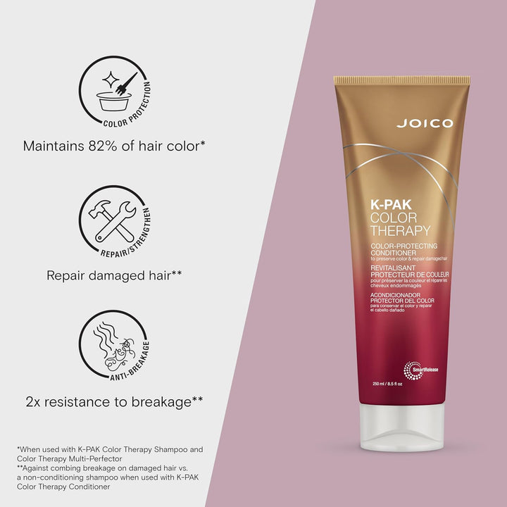 K-PAK Color Therapy Color-Protecting Conditioner | for Color-Treated Hair | Boost Shine | Improve Elasticity | Repair Breakage | Rebuild Damaged Hair | with Keratin & Argan Oil