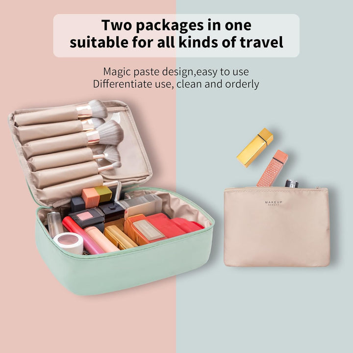 Travel Makeup Bag Cosmetic Bag Makeup Bag Toiletry Bag for Women and Men (Green)