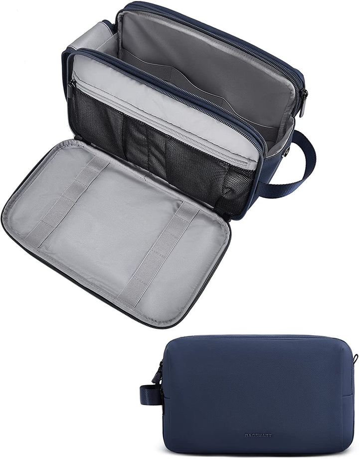 Toiletry Bag for Men, Travel Toiletry Organizer Dopp Kit Water-Resistant Shaving Bag for Toiletries Accessories, Door Room Essentials, Black-Medium