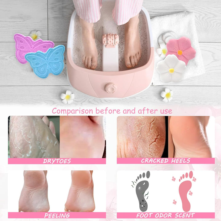 Bath Foot Bombs, 16 Pack Foot Soak with Bath Salt and Tea Tree Oil. Organic Natural Handmade Aroma Pure Essential Oil Bubble Foot Balls for Foot Callus, Dry Cracked, Stubborn Foot Odor Scent.