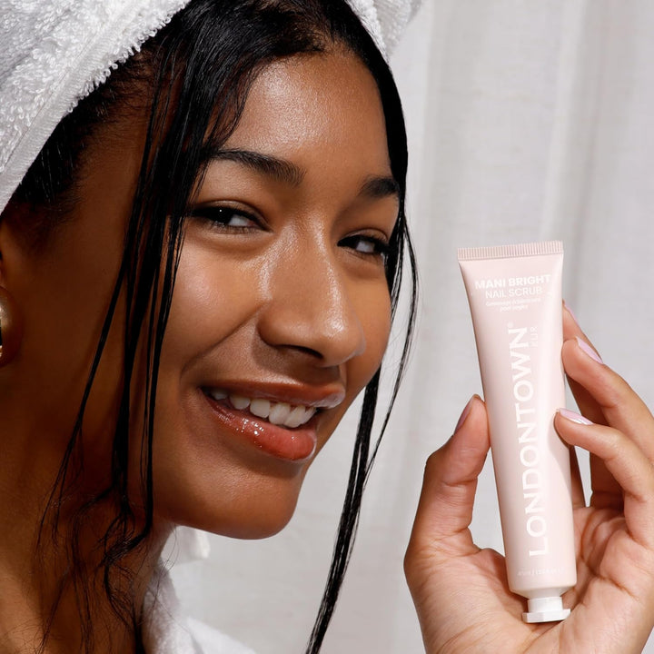 Mani Bright Nail Scrub - Brightening Nail Whitener for Hands & Feet to Combat Stains Discoloration Yellow Dullness, 1.5Fl Oz