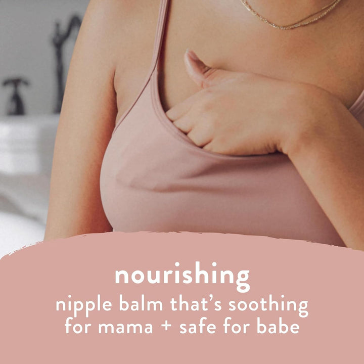 New Mama Care Essentials Gift Set | Hospital Bag Must Haves | Travel Size Nip Balm (0.5 Oz), Glow on Body Cream (1 Oz), Gotta Glow Face Wash (1.75 Fl Oz), Reusable Pouch