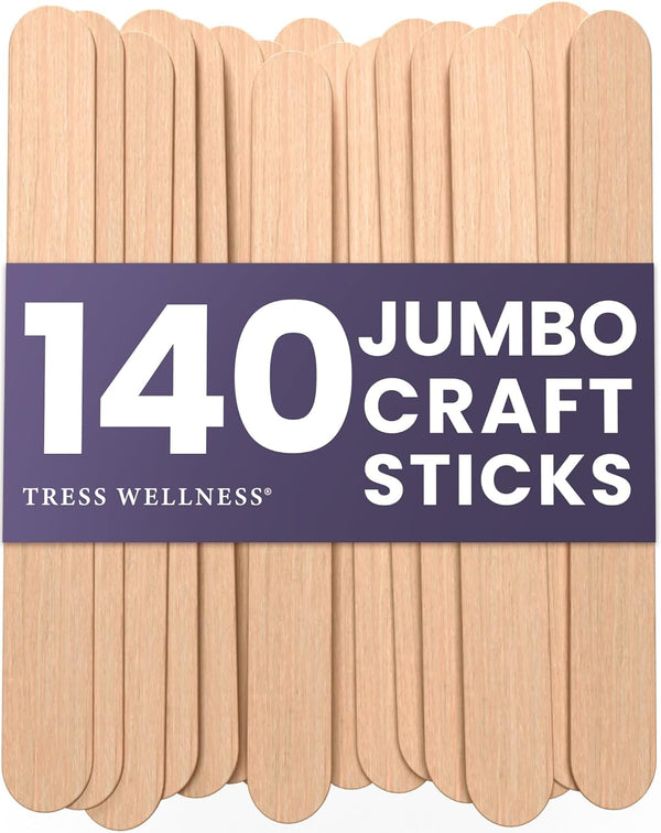Craft Sticks, Popsicle Sticks, Premium Splinter-Free Wooden Sticks for Waxing, Wax Stick for Body and Face Waxing, 140 Pieces