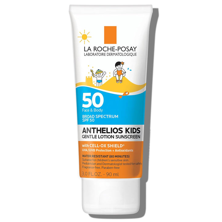 La Roche-Posay Anthelios Kids Gentle Lotion Sunscreen SPF 50, Broad Spectrum SPF + Antioxidants, Sunscreen for Kids, Octinoxate & Oxybenzone-Free, Pediatrician Tested, Non Comedogenic, Oil Free