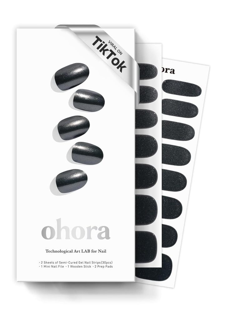 Semi Cured Gel Nail Strips (N Cream Cotton) - White, Solid, Works with Any UV/LED Lamps, Salon-Quality, Long Lasting, Easy to Apply & Remove - Includes 2 Prep Pads, Nail File & Wooden Stick