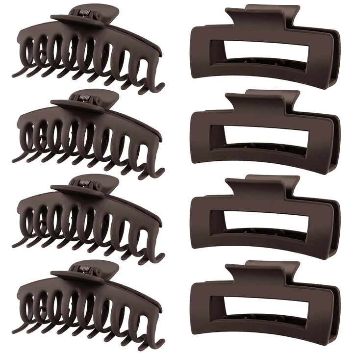 8 Pack Big Hair Claw Clips for Women Large Claw Clip for Thin Thick Curly Hair 90'S Strong Hold 4.33 Inch Nonslip Matte Jumbo Hair Clips (8 Pcs)