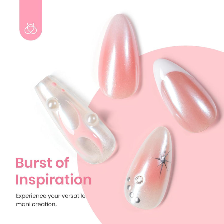 Beetles White Chrome Nail Powder for Gel Nails Pearl Cromer Nail Powder Mirror Effect Nails Gel Polish Glitter Manicure Holographic Pigment Nails Art Design Gifts for Women