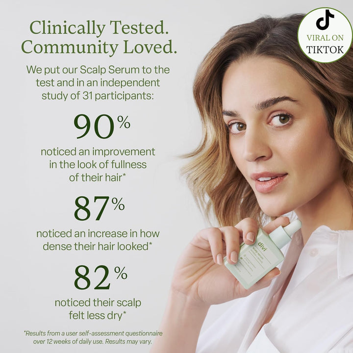 Scalp Serum for Thinning Hair Clinically Tested, Non-Greasy Formula with Amino Acids, Caffeine & Rosemary Oil Promotes Healthy Scalp & Fuller-Looking Hair, Reduces Oil & Product Buildup