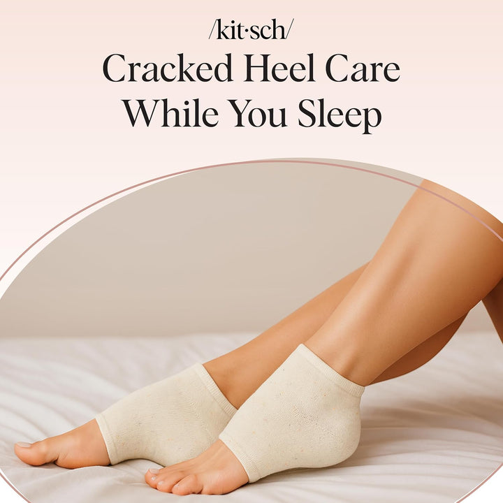 Moisturizing Socks for Cracked Heel Treatment – Reusable Spa Socks for Women & Men with Insulated Gel Lining - Overnight Heel Socks for Dry Cracked Feet, Hydrating, Open-Toe Design - 1 Pair