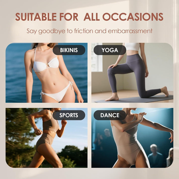 Seamless Modesty Cover, Invisible Silicone Insert, Discreet Underwear Guard, Smooth Front Concealer Pad, Comfort Wear Protector for Women (4 Pack)