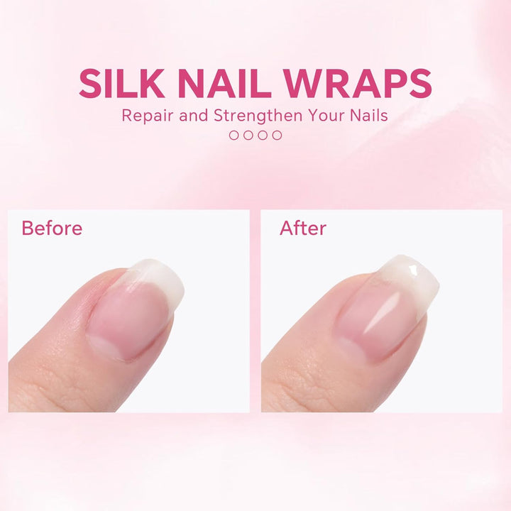 Silk Nail Wrap Self Adhesive Repair Silk Nails Nail Break Split Repair Reinforcement Bandage Nail Extension Sticker Manicure Tools for Home DIY and Salon Use