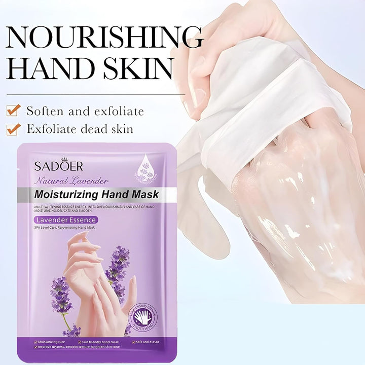 6 Pairs of Hand Masks Moisturizing Glove, Hydrating Hand Masks for Dry Peeling Hands, Exfoliating Collagen Gloves for Smooth Hands (Lavender)