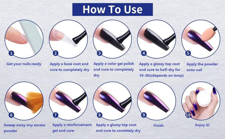 White Pearl Chrome Nail Powder,Iridescent Aurora Powder Metallic Mirror Effect Pigment Pearlescent Mermaid Pigment Pearl Glitter Dust Kit,Nail Art Decoration, Resin Craft