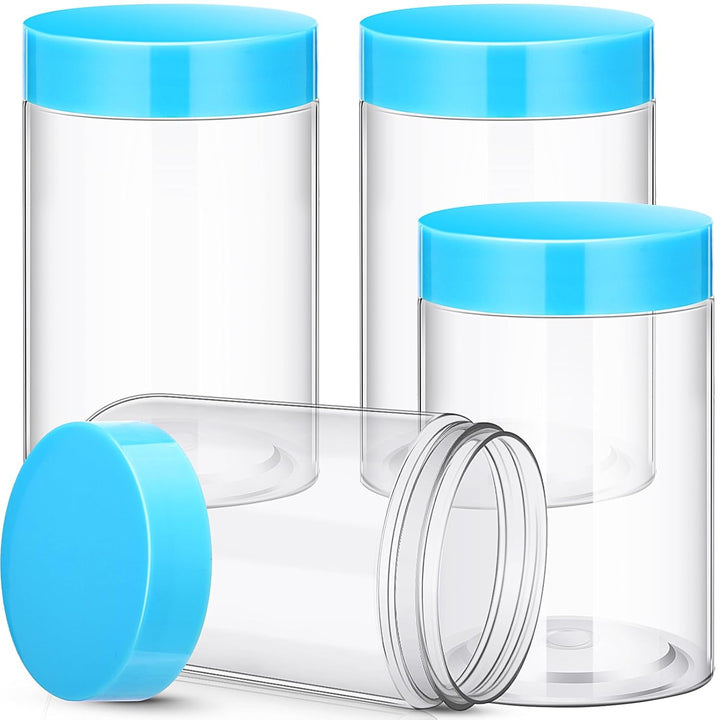 4 Pieces round Wide-Mouth Leak Proof Plastic Container Jars with Lids for Travel Storage Makeup Beauty Products Face Creams Oils Salves Ointments DIY Making(1 Ounce,White)