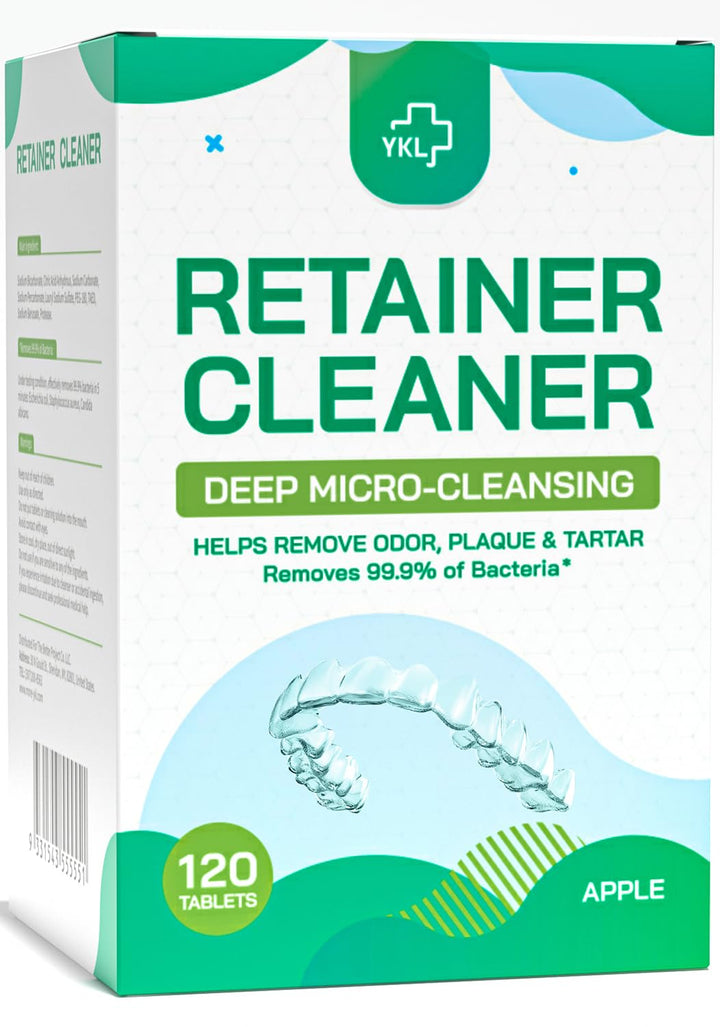Retainer & Denture Cleaner Tablets - 4 Months Supply (120 Pcs) Dental Retainers for Aligner - Mouth & Night Guards - False Teeth Whitening - Removes Odor & Plaque (120 Pcs)