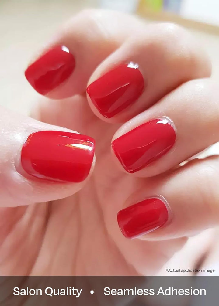 Semi Cured Gel Nail Strips (N Addict) - Works with Any Lamps, Salon-Quality, Long Lasting, Easy to Apply & Remove - Includes 2 Prep Pads, Nail File & Wooden Stick