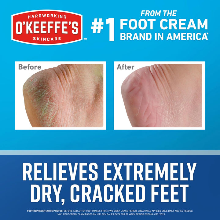 for Healthy Feet Foot Cream - 3.2 Oz Jar (1 Pack) - Guaranteed Relief for Extremely Cracked, Dry Feet, Repairing Skincare, Instantly Boosts and Retains Moisture Levels