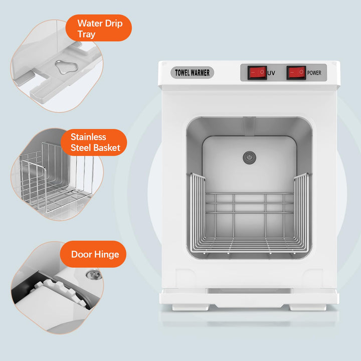 Hot Towel Warmer, Spa Towel Cabinet 5L Professional Mini Towel Heater, Towel Warmer for Facials SPA Barbershop Esthetician (White)