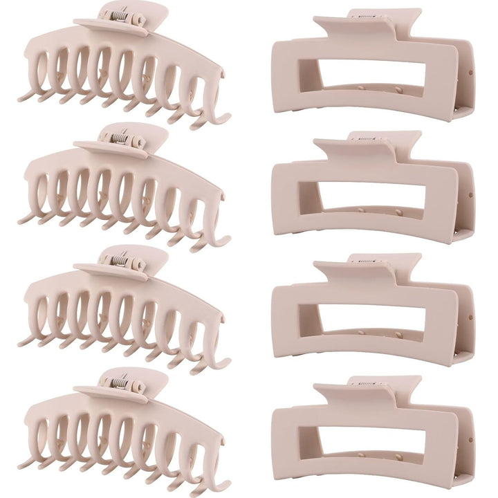 Hair Clips for Women 4.3 Inch Large Hair Claw Clips for Women Thin Thick Curly Hair, Big Matte Banana Clips,Strong Hold Jaw Clips,Neutral Colors