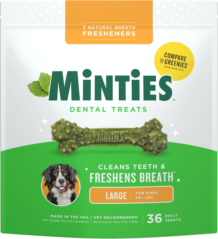 Dental Chews for Dogs, 40 Count, Vet-Recommended Mint-Flavored Treats for Tiny/Small Dogs 5-24 Lbs, Dental Bones Clean Teeth, Fight Bad Breath, and Removes Plaque and Tartar