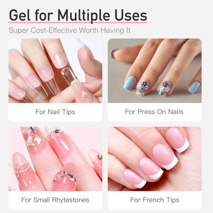 Super Strong Nail Glue 15G for Press on Nails - Quick Drying, Semi Solid, Long Lasting, No UV Light Needed