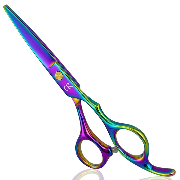 Professional Hair Cutting Shears,6 Inch Barber Hair Cutting Scissors Sharp Blades Hairdresser Haircut for Women/Men/Kids 420C Stainless Steel (Rainbow)