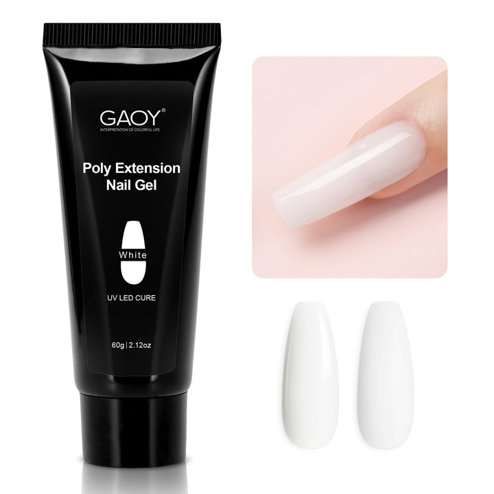Poly Gel, 60G Nail Extension Gel, Pink Nude Builder Enhancement for Beginner & Professional Nail Art Salon DIY at Home