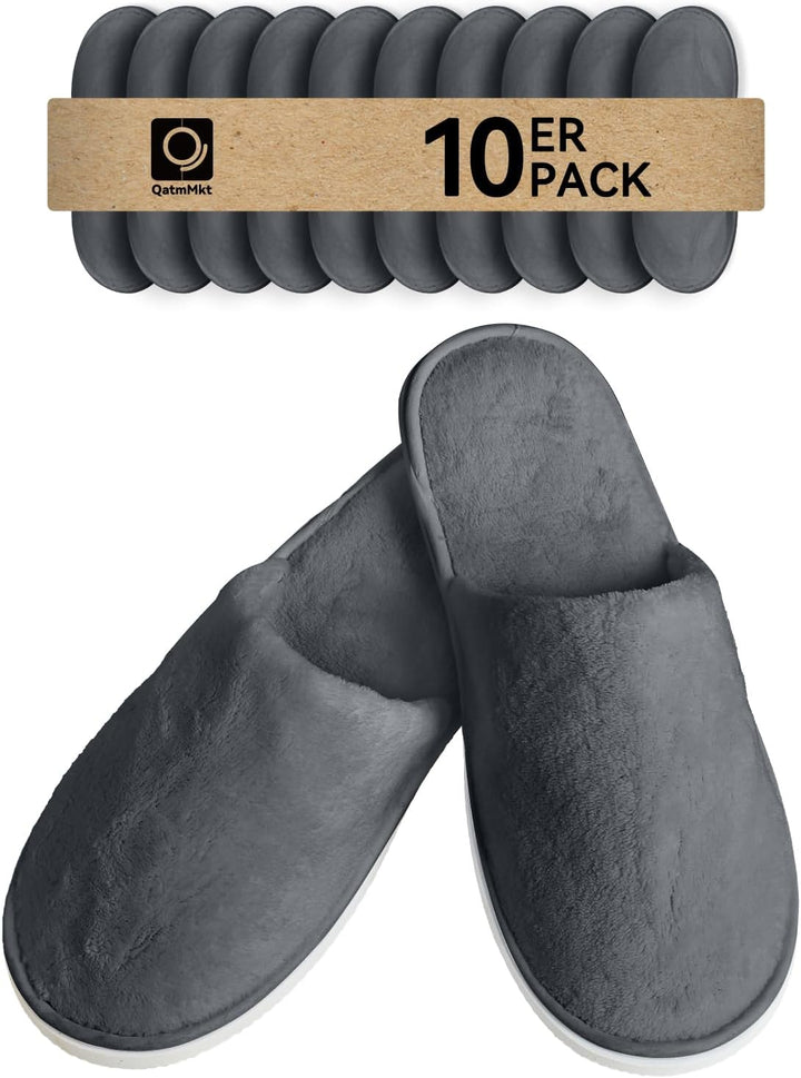 10PCS Unisex Guest Disposable Slippers, SPA Cotton Slipper, Hotel Bath Slippers Disposable, Travel Bulk Guest House Slipper for Shoeless Home, Travel, Hotel or Commercial