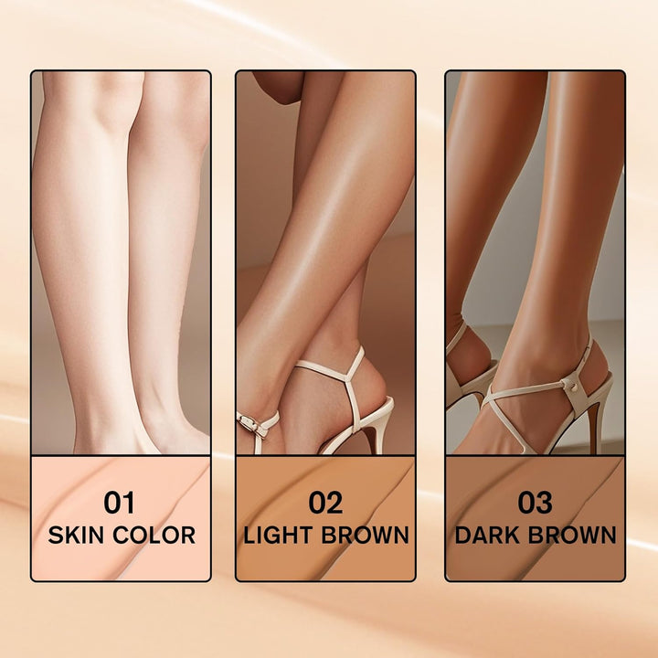 Leg Makeup Waterproof with Brush, No Transfer Body Makeup for Legs Full Coverage Waterproof Concealer, Scar & Tattoo Cover up for All Skin Tones, Long Lasting Makeup (#02)