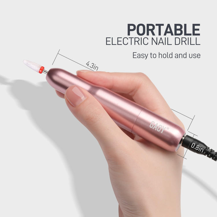 Electric Nail Drill for Acrylic and Gel, USB Electric Nail File, Portable Efile with Drill Bits, Manicure Pedicure Tools for Home Salon, Pink