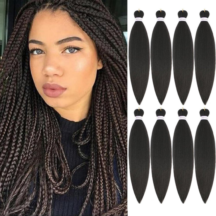 Purple Braiding Hair Pre Stretched Long Braid 30 Inch 2 Packs Professional Braiding Hair Extensions Synthetic Crochet Twist Braids (30 Inch, Purple)