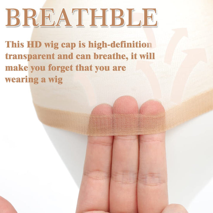 10 Pcs Transparent HD Wig Cap, Thin Nylon Cap for Women, Suitable for Parties, Weddings, Graduations, Cosplay, Halloween