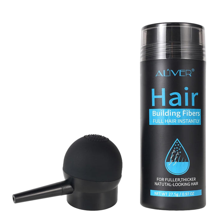 Hair Fibers for Thinning Hair - Black - 27.5Gr,Undetectable Natural Formula, Thicker Fuller Hair in 15 Seconds, Conceals Hair Loss, Look Younger, for Men & Women Patchy Bald Spot,Crown