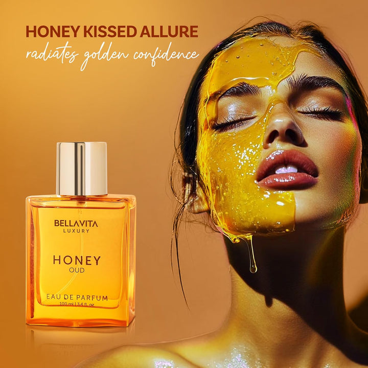 Luxury Honey Oud Eau De Parfum (3.4 Fl. Oz.) | Patchouli, Vanilla, Bergamot, Floral & Spicy + Made with Clean & Vegan Essentials Oils + Cruelty Free | Long-Lasting Unisex Fragrance