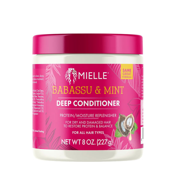Babassu & Mint Deep Conditioner with Protein, Moisturizing & Conditioning Deep Treatment, Hydrating Repair for Dry, Damaged, & Frizzy Hair (8 Oz)