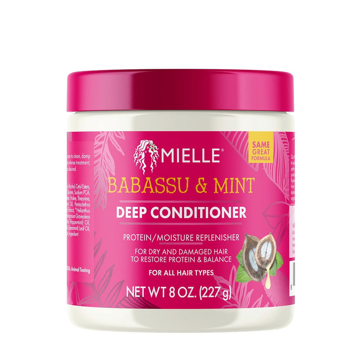Babassu & Mint Deep Conditioner with Protein, Moisturizing & Conditioning Deep Treatment, Hydrating Repair for Dry, Damaged, & Frizzy Hair (8 Oz)