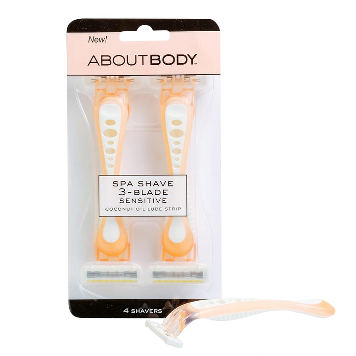 About Body Bikini Shavers - 3 Gentle Beauty Groomers, Japanese Steel Razor Ideal for Shaving, Exfoliating and Trimming Intimate Areas, Skin-Soothing Aloe Moisture Pad Gently Glides along Skin