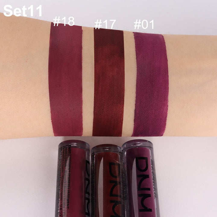 3Pcs Dark Red Purple Plum Matte Liquid Lipstick Sets for Women Matte Lip Stain Long Lasting Waterproof, Burgundy Blood Blue Red Lipstick, Black Cherry Maroon Gothic 24 Hours Magic Lipsticks
