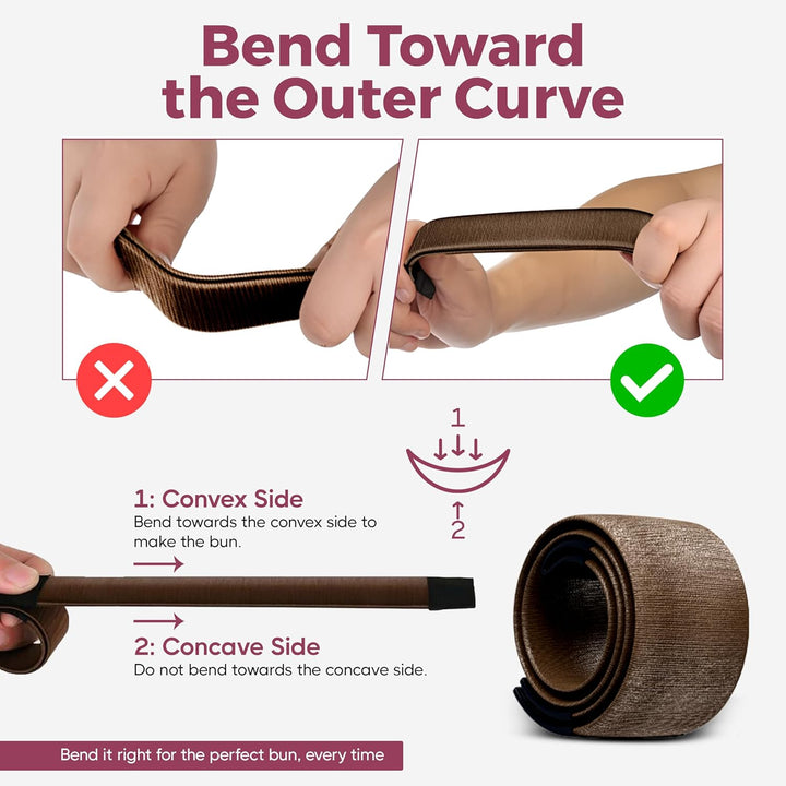 Women'S Hair Bun Maker French Twist Hair Fold Wrap Snap by  (1 Brown, 1 Light Brown)