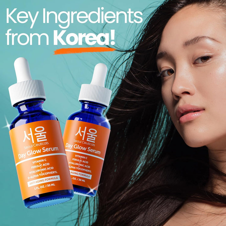 Korean Skin Care 20% Vitamin C Hyaluronic Acid Serum + CE Ferulic Acid - Potent anti Aging Vit C, anti Wrinkle K Beauty Skincare 1Oz