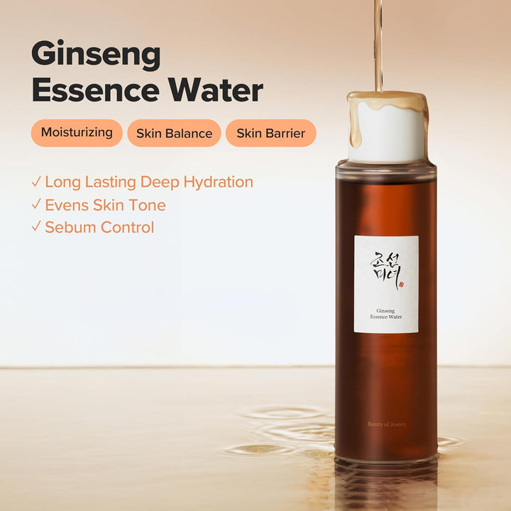 Ginseng Essence Water Hydrating Face Toner for Dry, Dull Skin. Korean Moisturizing Skin Care for Men and Women 150Ml, 5 Fl.Oz